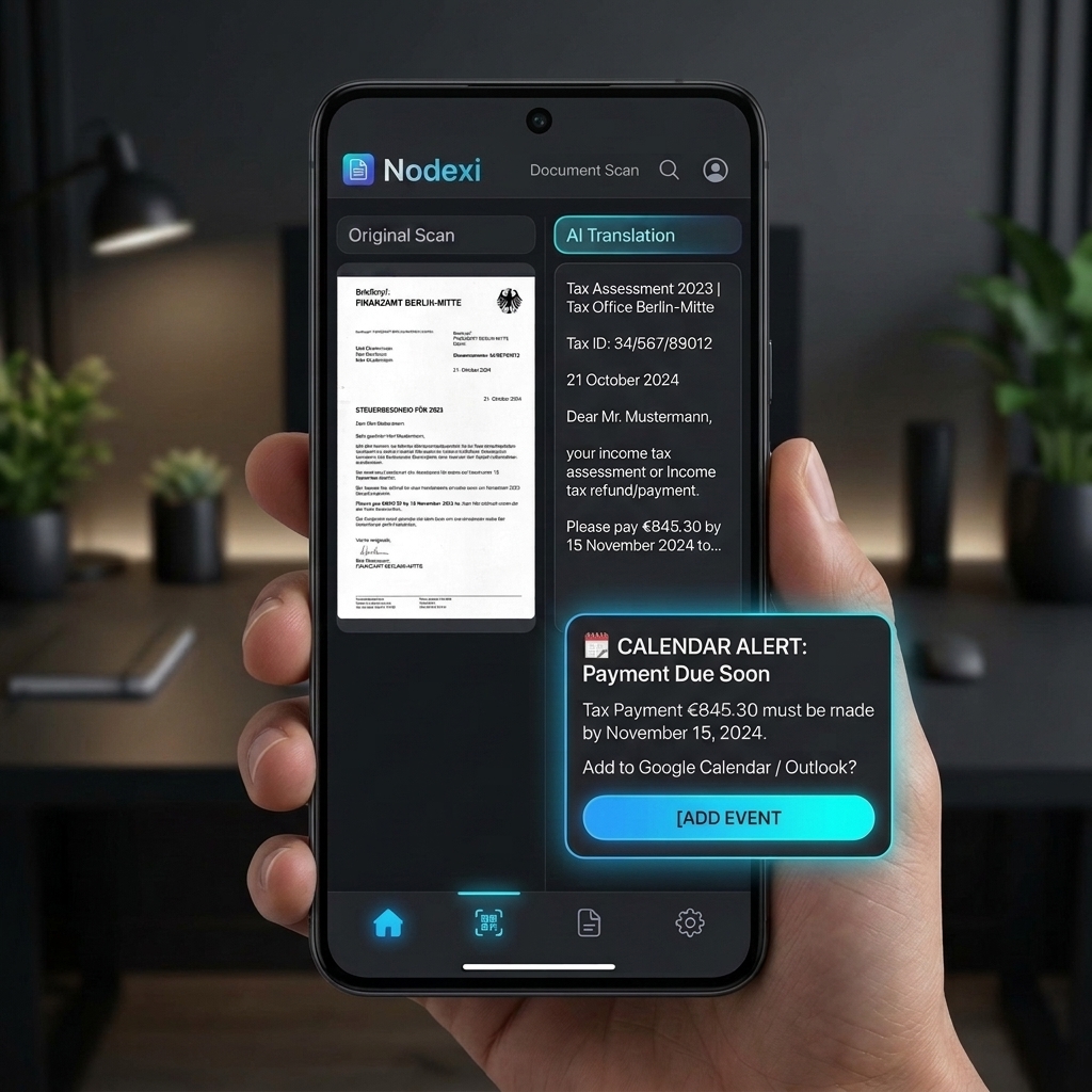 Nodexi UI Mobile View mockup